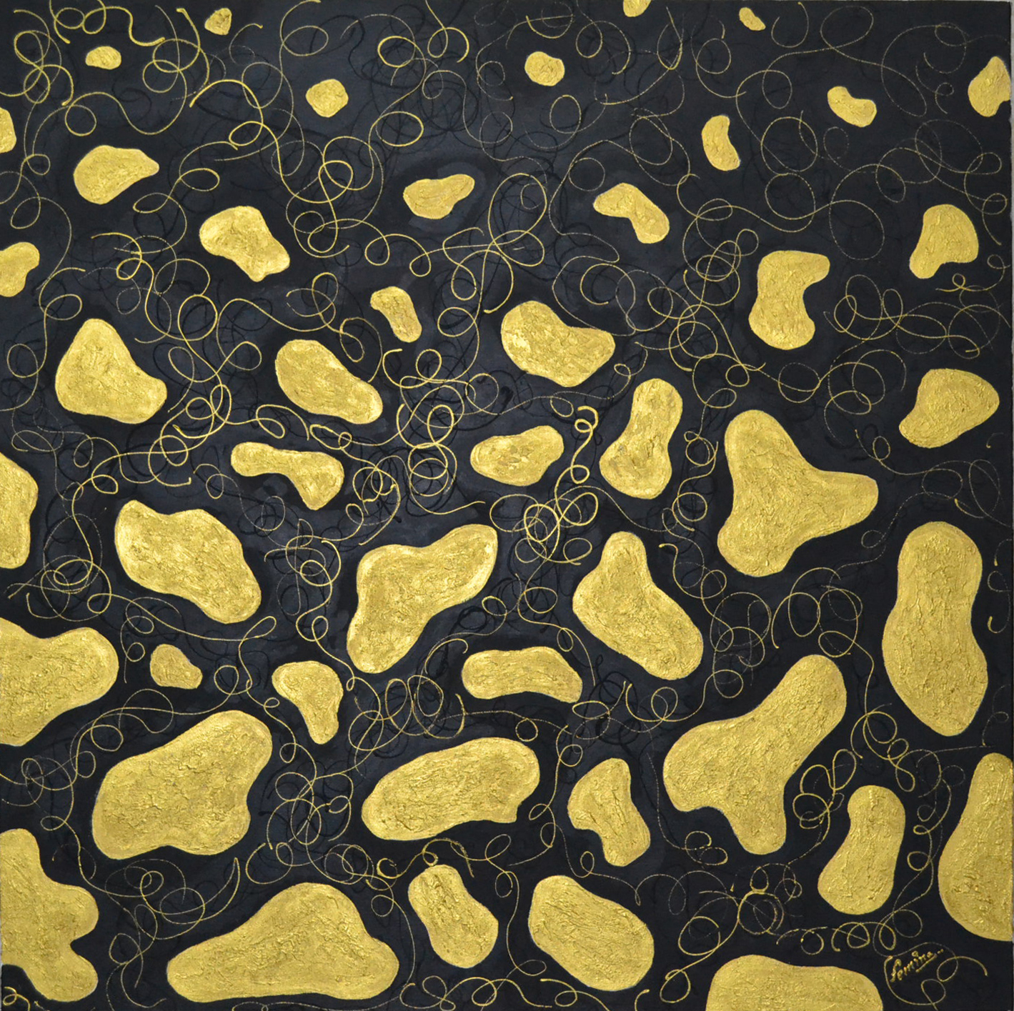 Go for the Gold - Acrylic Painting by Femina